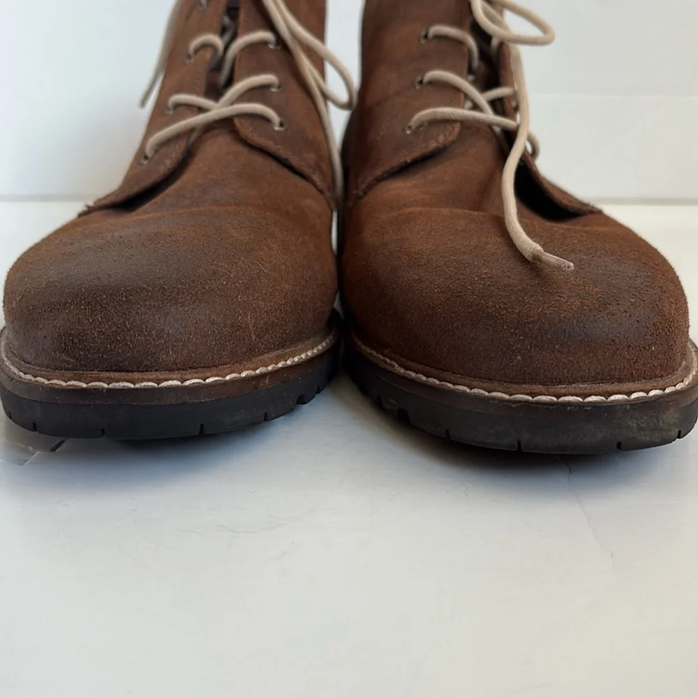 Vince Camuto Lancelot Chukka brown leather upper lace up ankle boots